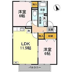 コンフォートN 2LDKの間取図画像