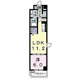 マルグリット 1LDKの間取図画像