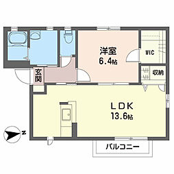 コルピーナ 1LDKの間取図画像