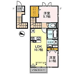グランスクエア 2LDKの間取図画像