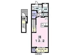 レグジー ワンルームの間取図画像