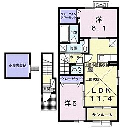 ボニート・ミウ 2LDKの間取図画像
