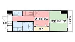 ペパーミント 1DKの間取図画像