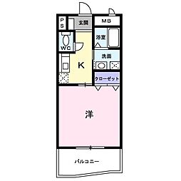 サムデイ小郡 1Kの間取図画像