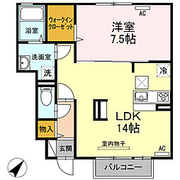 グランシャリオ 1LDKの間取図画像