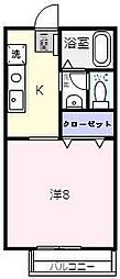 グランデュア21 1Kの間取図画像