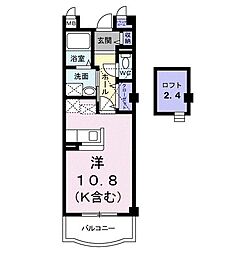 ウエストメゾン ワンルームの間取図画像