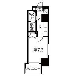 JPレジデンス神戸 9階1Kの間取り