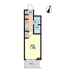 セレニテ神戸元町 13階1Kの間取り