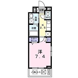 ブリックフェアリー4 1Kの間取図画像