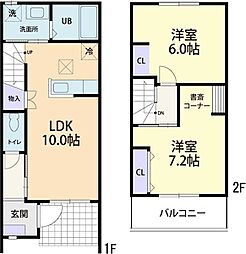サニーコート 2LDKの間取図画像