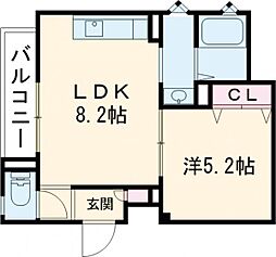 クリエオーレ北条 1LDKの間取図画像