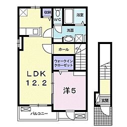 レインボー・ハイツ2 1LDKの間取図画像