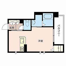 レトワール ワンルームの間取図画像