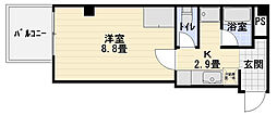 稲川うおとう 1Kの間取図画像