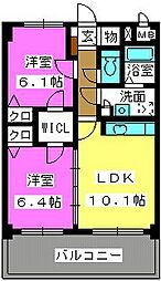 ヴァンクレール 2LDKの間取図画像