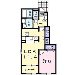 エクセレント3 1LDKの間取図画像