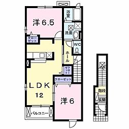 アプローズ・ヒル1 2LDKの間取図画像
