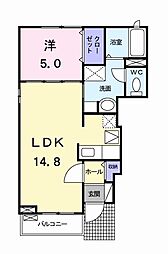 グリーンハイツ大池 1LDKの間取図画像