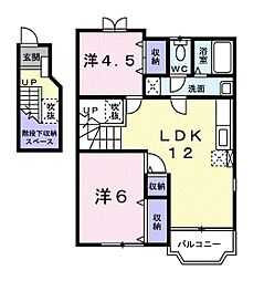 ＭＡＩＳＯＮ・Ｋ−1 2階2LDKの間取り