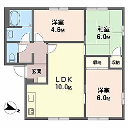 アークヒルズ中村D 3LDKの間取図画像