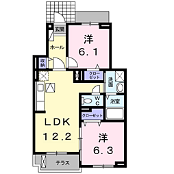 ナリッシュ 2LDKの間取図画像