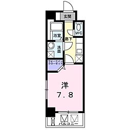 コスモスエム 1Kの間取図画像