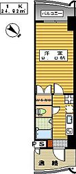 ロイヤル日赤通80 1Kの間取図画像