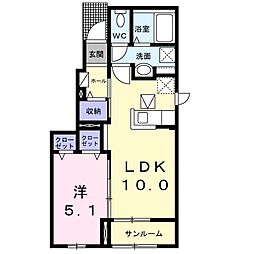 グラシオッソ坂井1 1LDKの間取図画像