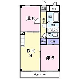 シャトレー多田 2DKの間取図画像