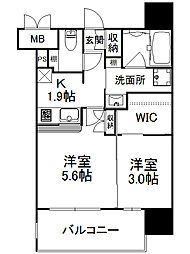 エンクレスト天神AVANT 2Kの間取図画像