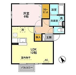 ベストハウスB 1LDKの間取図画像