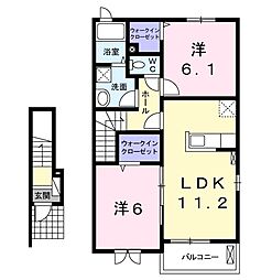 フェリチータA 2LDKの間取図画像