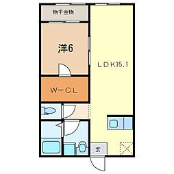 I　M　A　V 2階1LDKの間取り