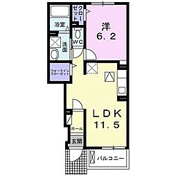 フィオーレカーサ 1LDKの間取図画像