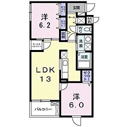 フィオーレ 2LDKの間取図画像