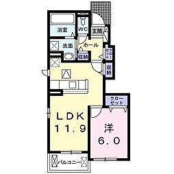 サンタルシア 1LDKの間取図画像