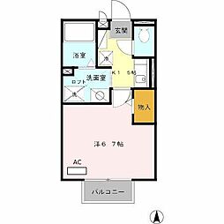 ファミール麻野 1Kの間取図画像