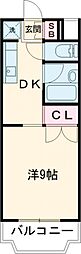 フェリーチェカーサ島崎 1DKの間取図画像