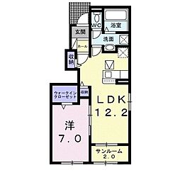ピースフル・ステージI番館 1LDKの間取図画像