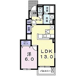 メゾン　ラフレIII 1階1LDKの間取り