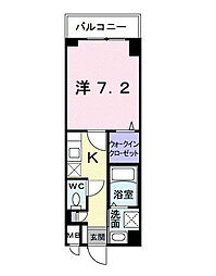セジュール藤 1Kの間取図画像