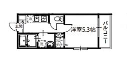 MELDIA南4丁目No.2 1Kの間取図画像