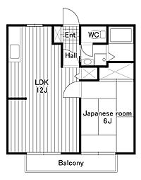 エーデルハイムB 1LDKの間取図画像