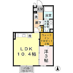 アヴァント 1LDKの間取図画像