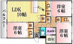 大和ガーデンコート2棟 3LDKの間取図画像