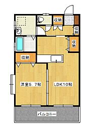 ハピネスヒルズ 1LDKの間取図画像