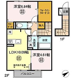ルミエール古湯 2LDKの間取図画像