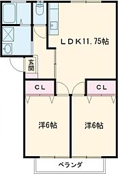 ラメゾン黒髪4 2LDKの間取図画像