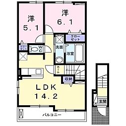 アマネセル 2LDKの間取図画像